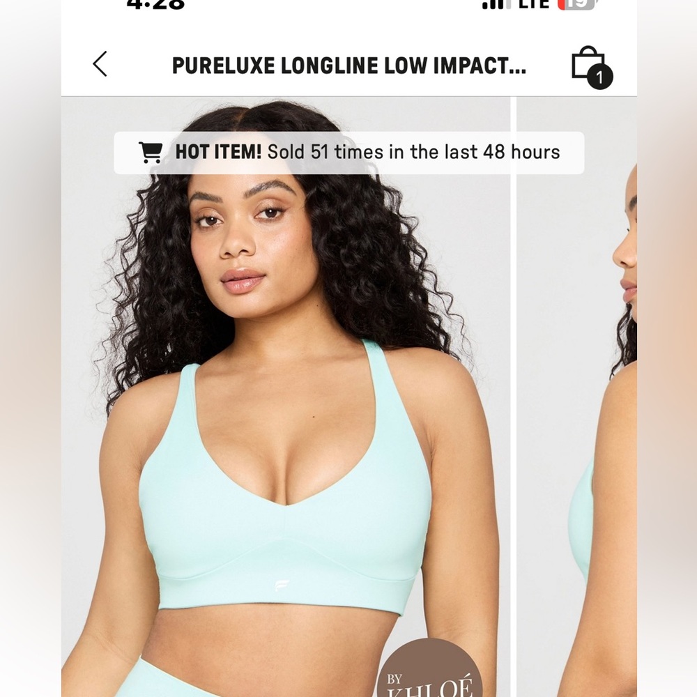 Fabletics Khloe  PureLuxe Longline Sports Bra